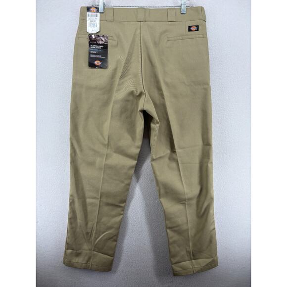 DICKIES Pants Mens 40x32 877 Relaxed Fit Work Flannel Lined Twill Beige NEW - Picture 3 of 16